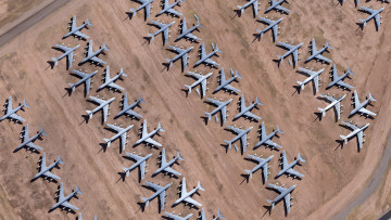 Картинка авиация разные+вместе военные самолеты ввс сша аэродром вид сверху