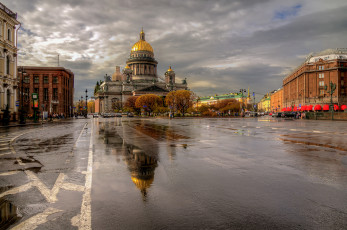 Картинка города санкт-петербург +петергоф+ россия после дождя