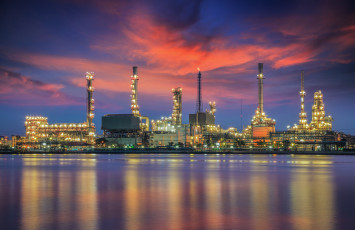 Картинка города бангкок+ таиланд нефтеперерабатывающий завод небо бангкок отражение oil refinery plant