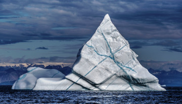 обоя природа, айсберги и ледники, тучи, океан, лед, айсберг