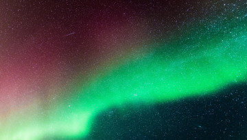 Картинка природа северное+сияние звезды ночь небо комета