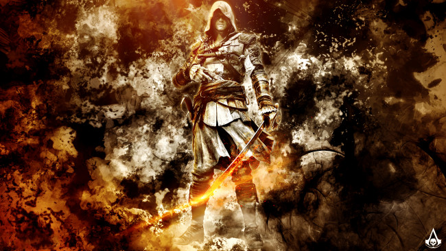 Обои картинки фото видео игры, assassin`s creed iv,  black flag, сабля, мужчина, униформа