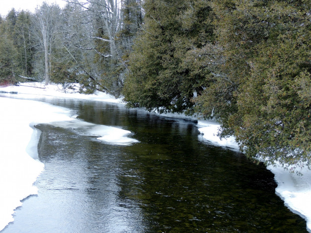 Обои картинки фото природа, реки, озера, снег, вода