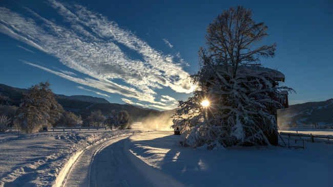 Обои картинки фото природа, восходы, закаты, утро, зима