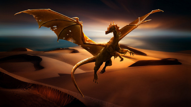 Обои картинки фото фэнтези, драконы, дракон, полёт, летит, крылья, существо, другой, мир, местность