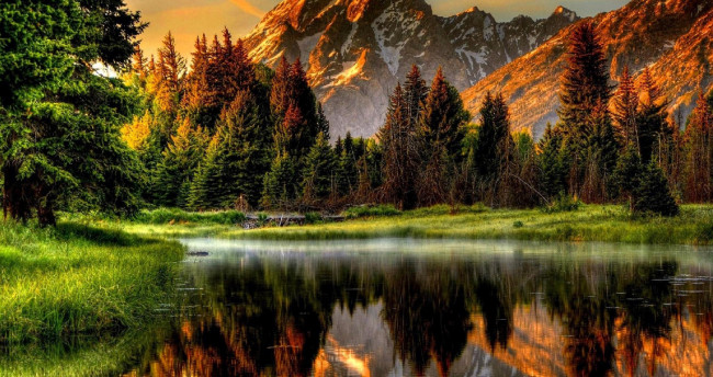 Обои картинки фото природа, реки, озера, горы, лес, осень, озеро