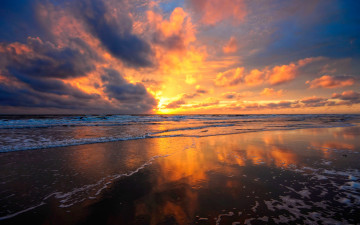 Картинка природа восходы закаты закат океан пляж