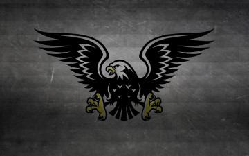 Картинка разное надписи логотипы знаки темный фон hawk eagle хищник птица ястреб когти крылья полосы черно-белый