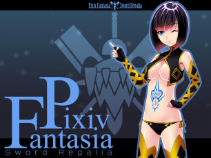 Картинка аниме pixiv+fantasia фон mizutsuki rei fantasia pixiv надпись тату шатенка девушки арт