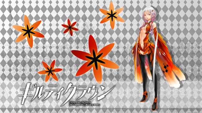Обои картинки фото аниме, guilty crown, платье, девушка, yuzuriha, inori, redjuice, цветы