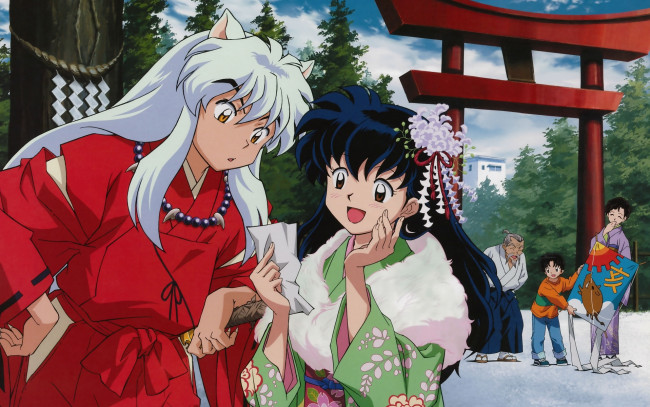 Обои картинки фото аниме, inuyasha, инуяша, кагоме