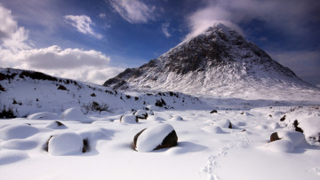 Картинка природа зима горы снег