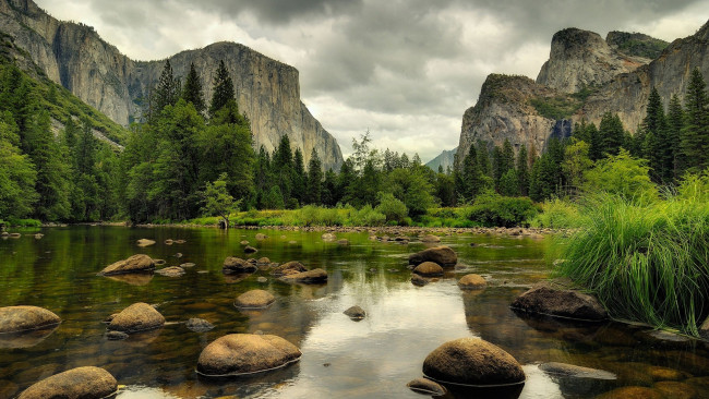 Обои картинки фото природа, реки, озера, камни, река, горы