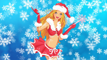 Картинка праздничные векторная+графика+ новый+год зима рождество снег девушка наряд новый год настроение праздник блондинка минимализм