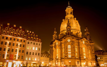 Картинка города -+католические+соборы +костелы +аббатства огни германия дрезден церковь фрауэнкирхе