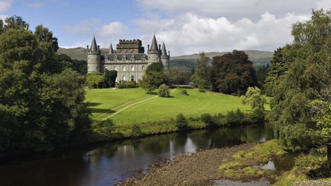 Обои картинки фото inverary castle, argyll, scotland, города, замок инверари , шотландия,  англия, inverary, castle