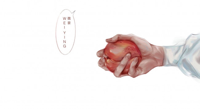 Обои картинки фото аниме, mo dao zu shi, лань, ванцзы, рука, персик