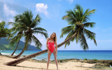 Картинка девушки katya+clover+ катя+скаредина море пальмы купальник