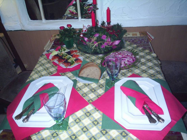 Обои картинки фото ужин, на, рождество, еда, сервировка