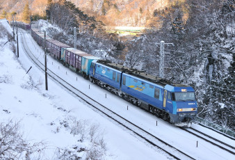 Картинка техника поезда релсы снег