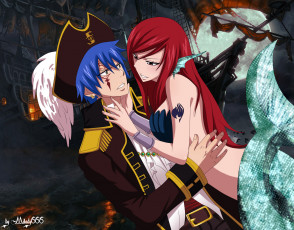 Картинка аниме fairy tail erza scarlet jellal fernandes