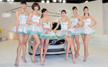 Картинка автомобили авто девушками азиатки автомобиль девушки volvo