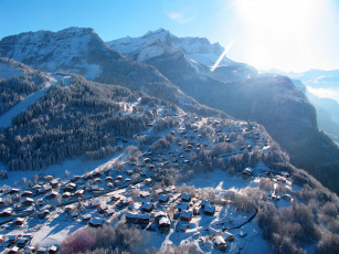 Картинка morillon++france города -+пейзажи дома зима горы france morillon