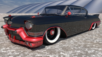 Картинка автомобили 3д 1957 cadillac eldorado biarritz красный