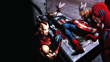 обоя рисованные, комиксы, тор, америка, marvel, супергерои, капитан