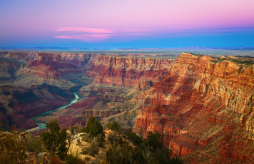 Картинка природа горы закат скалы grand canyon пустыня национальный парк гранд-каньон сша штат аризона небо