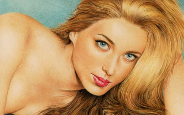 Картинка рисованное люди взгляд лицо блондинка девушка актриса marta hazas