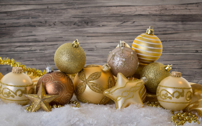 Обои картинки фото праздничные, шары, новый, год, рождество, christmas, украшения, золотые