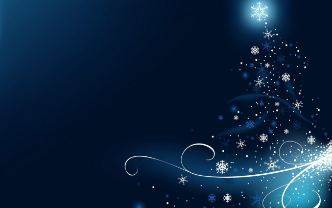 Обои картинки фото праздничные, векторная графика , новый год, снежинки, линии, полосы, синий, фон