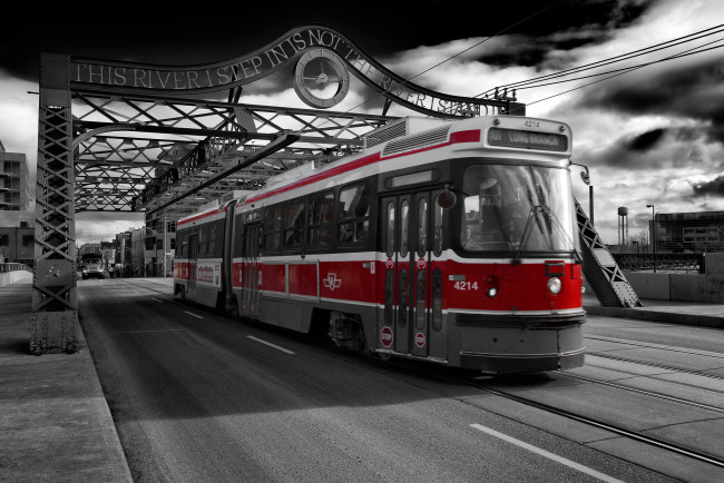 Обои картинки фото техника, трамваи, трамвай, рельсы, город