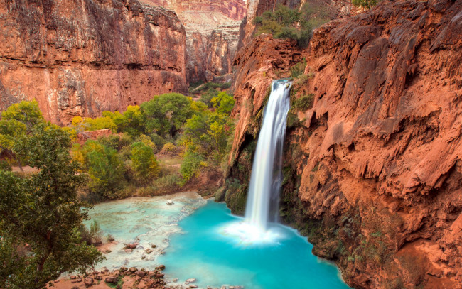 Обои картинки фото природа, водопады, водопад, скалы, вода