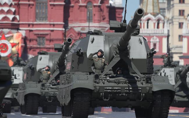 Обои картинки фото коалиция-св, праздничные, день победы, парад, военный, россия, военная, техника, артиллерия, сухопутные, войска, вооруженные, силы