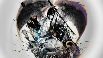 Картинка fairy tail аниме ангел меч катана