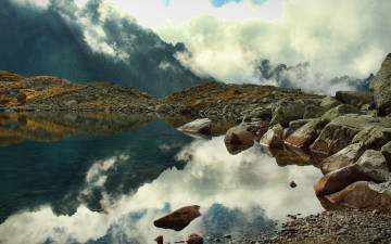 Картинка природа реки озера горы камни вода