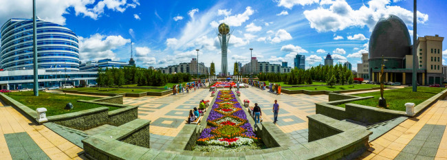 Обои картинки фото города, астана , казахстан, панорама, площадь