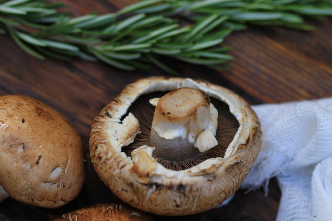 Обои картинки фото еда, грибы,  грибные блюда, гриб, зелень