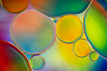 Картинка разное капли +брызги +всплески цвет краски объем пузырьки воздух масло вода жидкость
