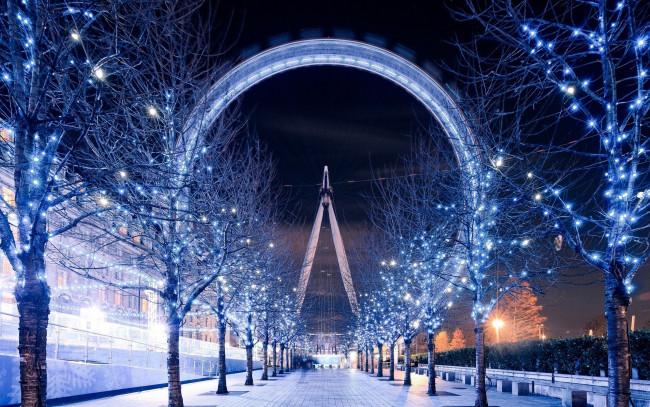 Обои картинки фото города, лондон , великобритания, зима, лондон