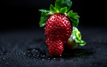 Картинка еда клубника +земляника капли ягода