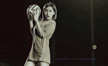 Картинка календари компьютерный+дизайн 2020 calendar спорт девушка мяч азиатка