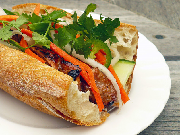 Обои картинки фото еда, бутерброды,  гамбургеры,  канапе, вьетнамская, кухня, сэндвич