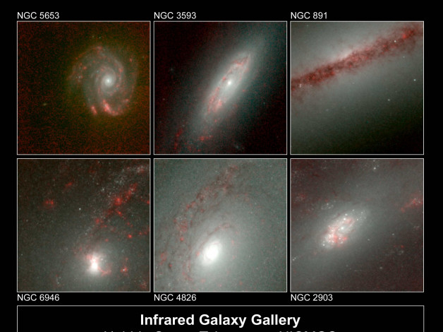 Обои картинки фото галерея, галактик, инфракрасном, свете, космос