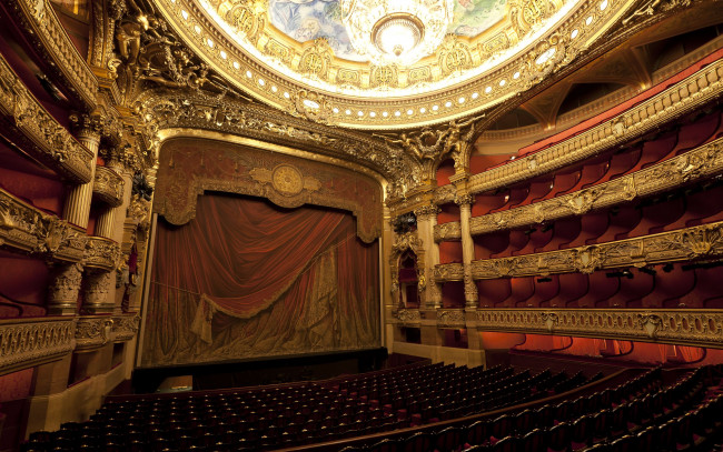 Обои картинки фото palais, garnier, theater, in, paris, france, интерьер, театральные, концертные, кинозалы