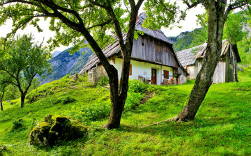 Картинка словения bovec разное сооружения постройки дом ландшафт