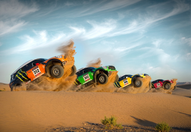 Обои картинки фото спорт, авторалли, пустыня, песок, авто, ралли