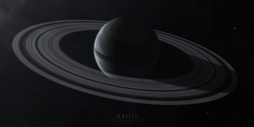 Картинка космос сатурн gailis планета кольца темные звёзды пространство